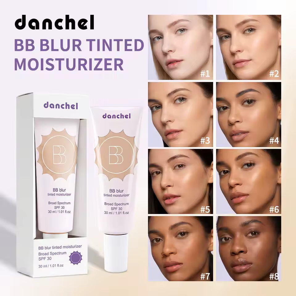  BB Blur Tinted Moisturizer 12h Natural Matte Finish Medium Coverage SPF30 Sun Protection Evens Skin Texture Blurring Cream