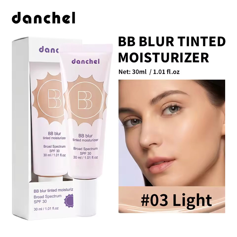  BB Blur Tinted Moisturizer 12h Natural Matte Finish Medium Coverage SPF30 Sun Protection Evens Skin Texture Blurring Cream