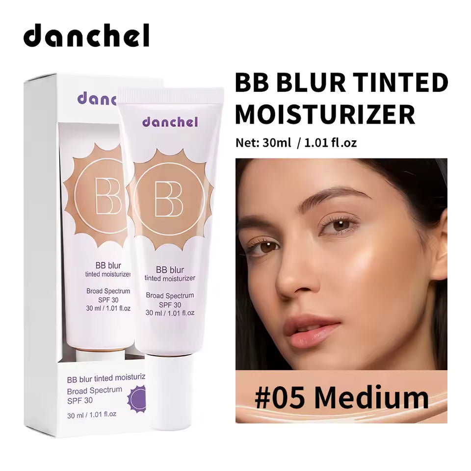  BB Blur Tinted Moisturizer 12h Natural Matte Finish Medium Coverage SPF30 Sun Protection Evens Skin Texture Blurring Cream