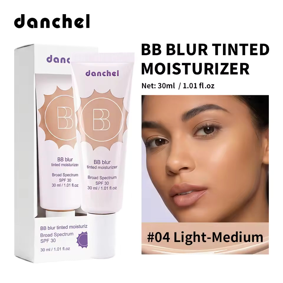  BB Blur Tinted Moisturizer 12h Natural Matte Finish Medium Coverage SPF30 Sun Protection Evens Skin Texture Blurring Cream