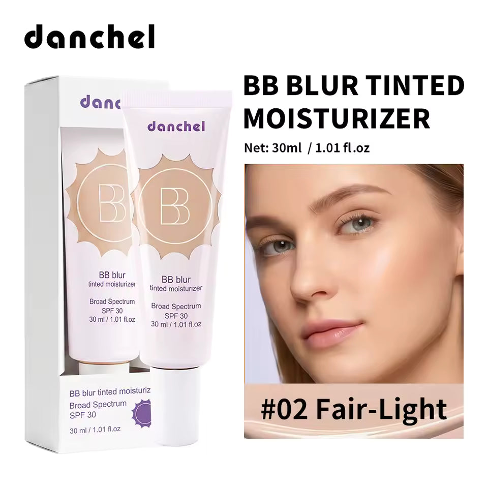  BB Blur Tinted Moisturizer 12h Natural Matte Finish Medium Coverage SPF30 Sun Protection Evens Skin Texture Blurring Cream