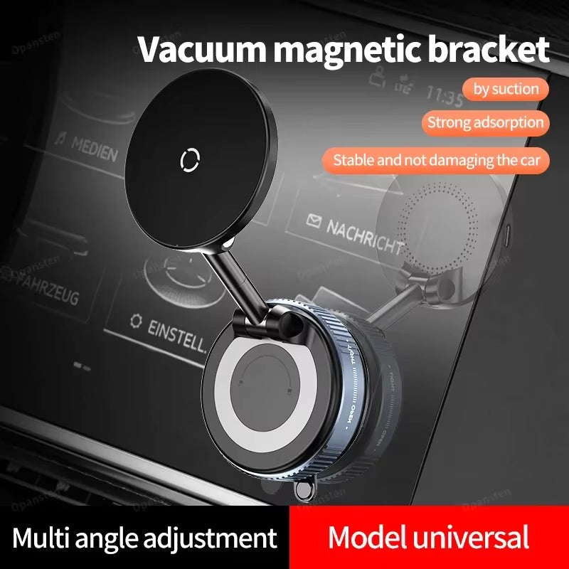360° Rotation Vacuum Suction Cup For iPhone 12-17 Series Fast Charging Super Strong Magnetic Car Wireless Charger Phone Holder