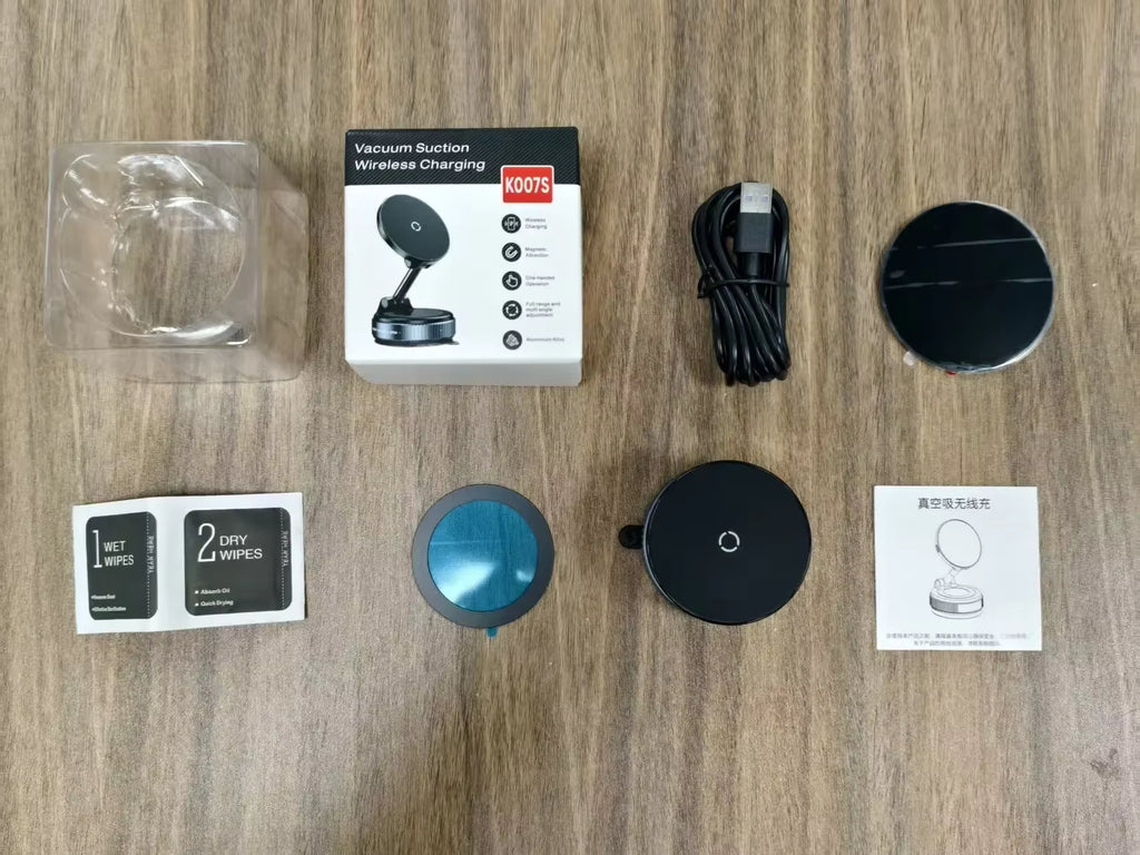 360° Rotation Vacuum Suction Cup For iPhone 12-17 Series Fast Charging Super Strong Magnetic Car Wireless Charger Phone Holder